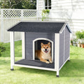 Niche pour chien en bois d'extérieur – Abri pour chien résistant aux intempéries avec toit en asphalte,