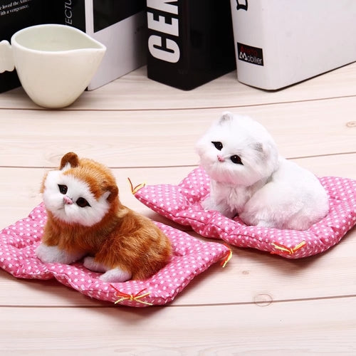 Peluche chat endormi avec son